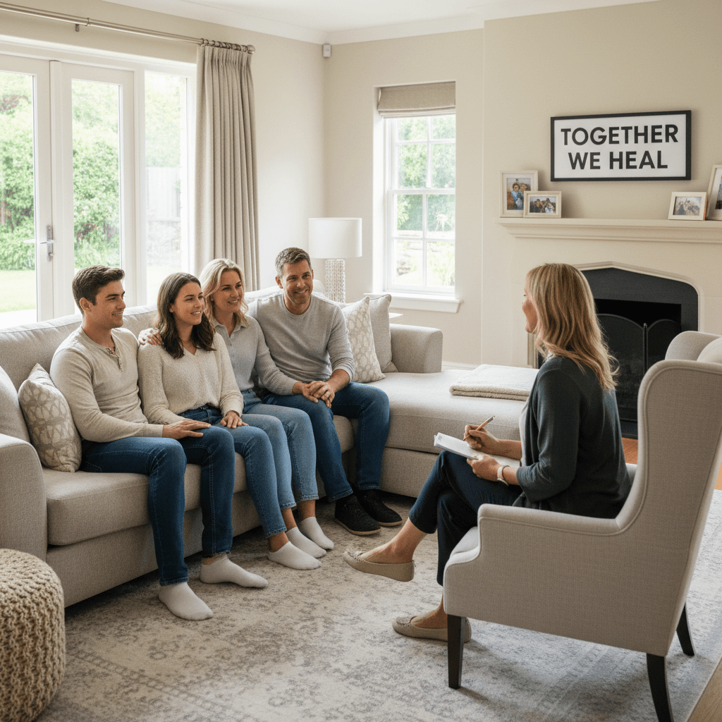 Family meeting with a senior navigator